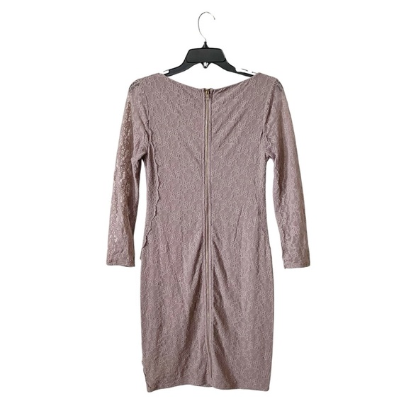 Victoria's Secret Bodycon Lace Dress Womens Size S Dusty Rose Long Sleeve Sheath - Picture 3 of 8